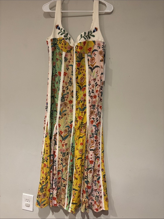 Christian Lacroix Dresses & Skirts - Christian Lacroix Floral Patchwork Maxi Dress with Straps - Yellow & Multicolor